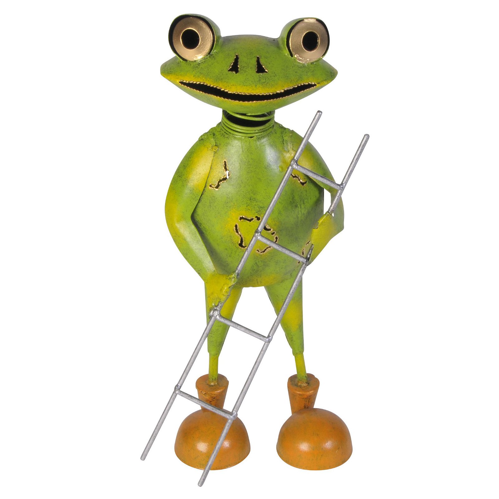 Metall-Frosch mit Leiter, 36 x 16 x 12 cm