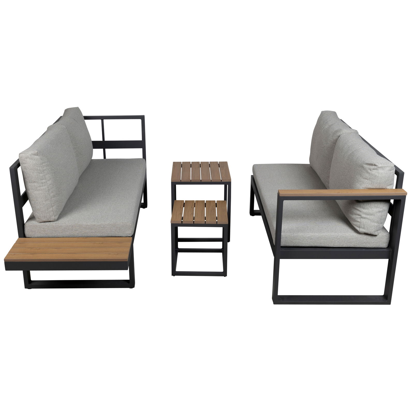 Kölle Balkongruppe 'Baros' inkl. Auflagen, grau, 4-teilig