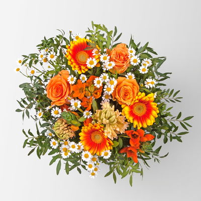 Blumenstrauß 'Alles Gute', handgebunden