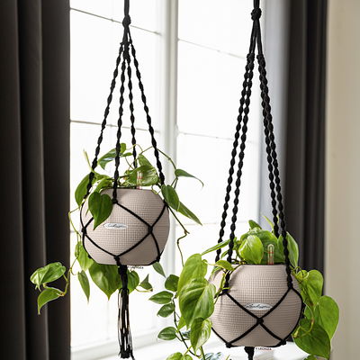 Lechuza Aufhängung 'Makramee Boho 90' für Puro Color 20, schwarz