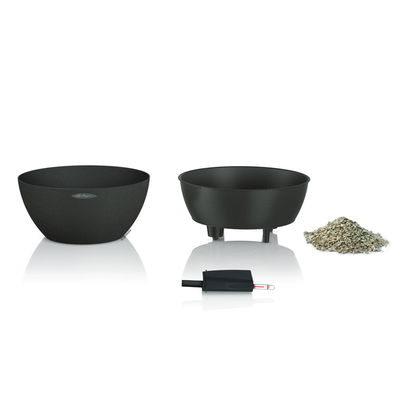 Lechuza 'Cubeto Stone 30', graphitschwarz, ca. Ø 30 x H 13 cm Lechuza 'Cubeto Stone 30', graphitschwarz, ca. Ø 30 x H 13 cm