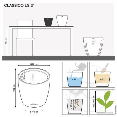 Lechuza 'Classico LS 21', schwarz, ca. Ø 21 x H 20 cm