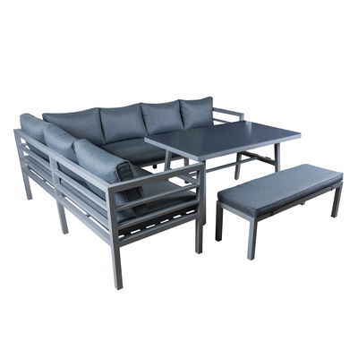 Alu-Eckgruppe Raleigh, grau, inkl. Sitzkissen Alu-Eckgruppe Raleigh, grau, inkl. Sitzkissen