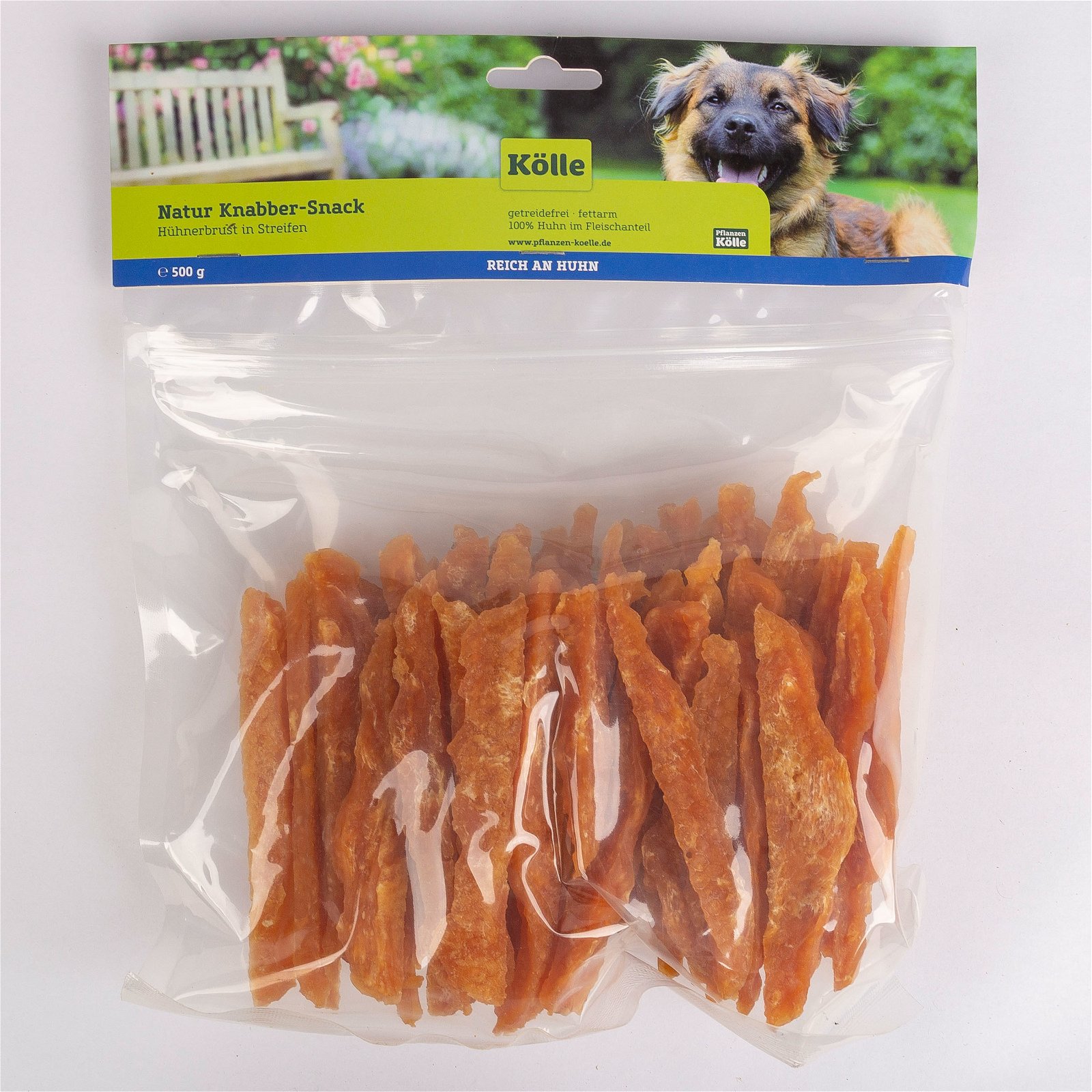 Natur Knabber-Snack für Hunde, Hühnerbrust-Streifen, 500 g