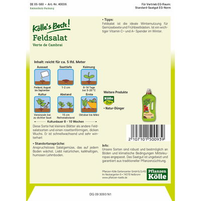 Kölles Beste Gemüsesamen Feldsalat 