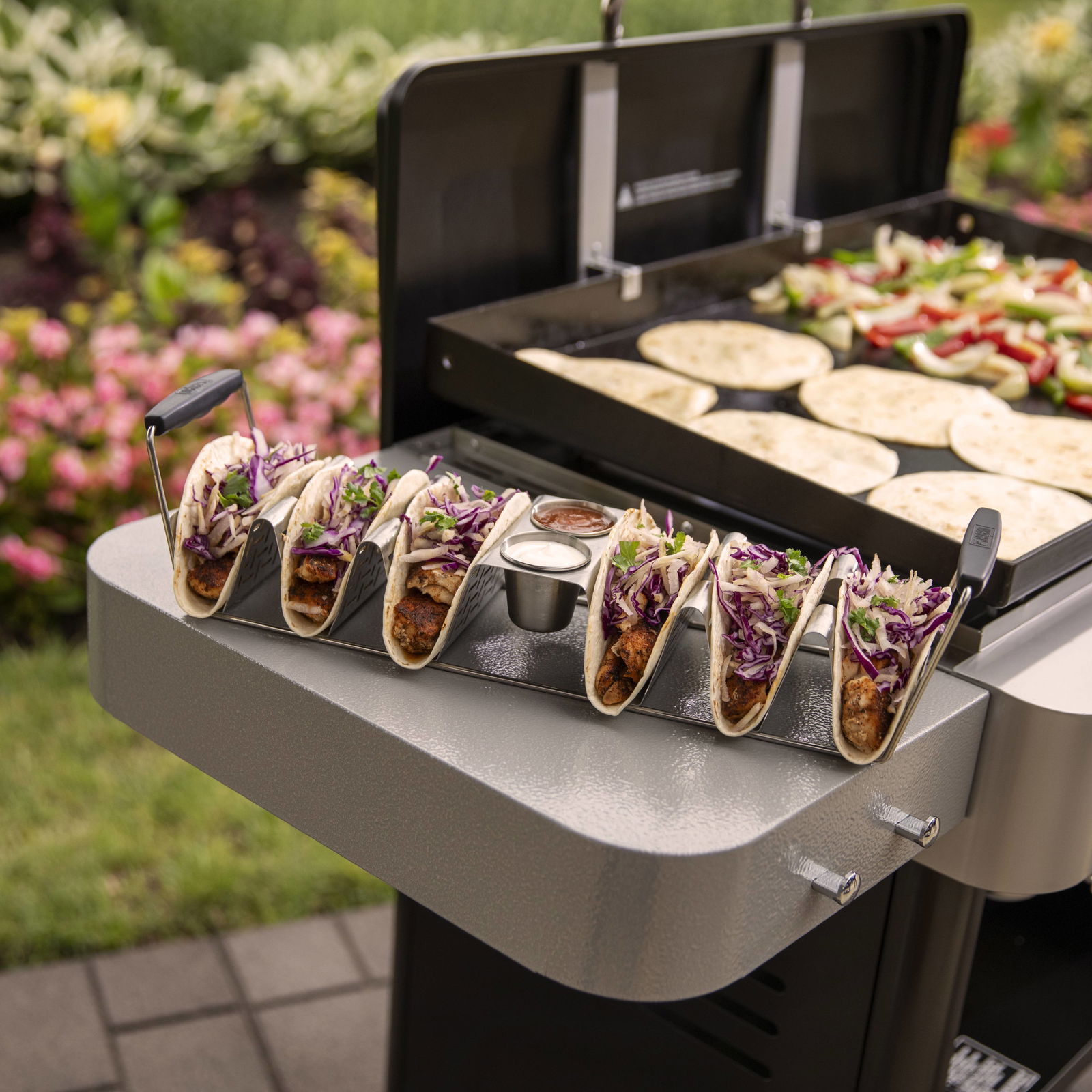 Weber Taco-Rack, silber, ca. 9 x 15 x 40 cm