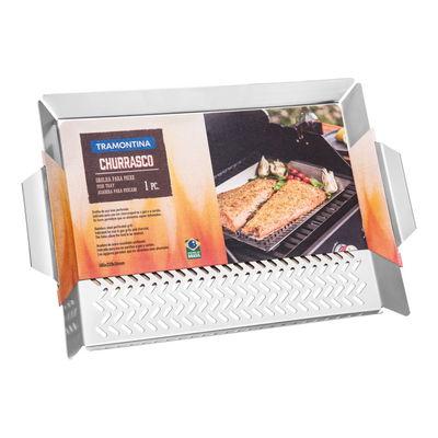 Tramontina Churrasco Grillschale, Edelstahl, ca. 48 x 32 x 3,6 cm