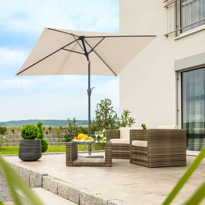 Mittelstockschirm 'Bilbao', ca. 210 x 130 cm, natur Mittelstockschirm 'Bilbao', ca. 210 x 130 cm, natur