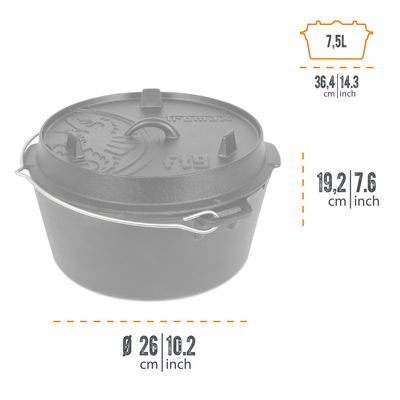 Petromax Feuertopf ft9 mit Füßen, schwarz, ca. 21 x 25 x H16 cm Petromax Feuertopf ft9 mit Füßen, schwarz, ca. 21 x 25 x H16 cm