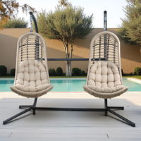 Sungörl Doppel-Hängesessel 'Bardolino' inkl. Auflagen, anthrazit/braun