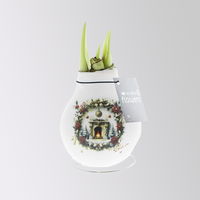 Amaryllis in Wachs, Dekor 'Christmas Eve' nach Verfügbarkeit, Blüte rot