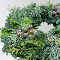 Adventskranz, Mix-Grün, halbrund gebunden, ca. 35 cm Ø