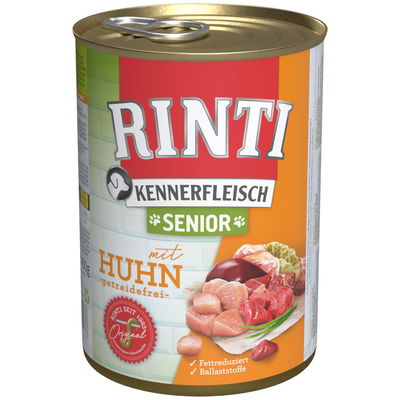 Hundefutter, Finnern Rinti Kennerfleisch Senior, Huhn, 400g Hundefutter, Finnern Rinti Kennerfleisch Senior, Huhn, 400g