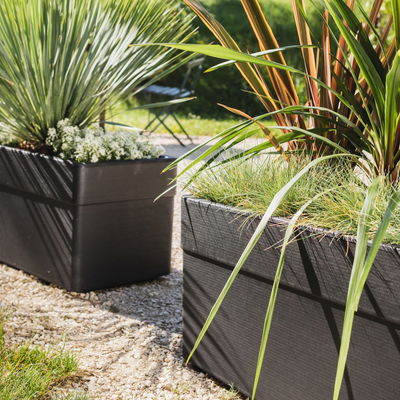 Eda Pflanztrog 'Carel', anthrazit, ca. 80 x 39 x H 39 cm
