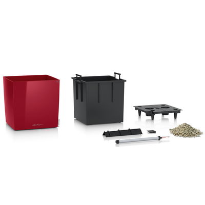 Lechuza 'Cube 40', scarlet-rot, ca. 39 x 39 x H 40 cm