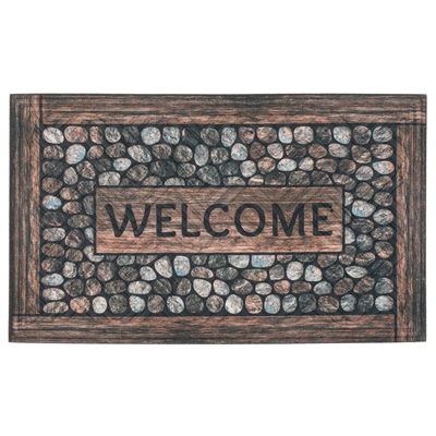 Fußmatte 'Printed Lima Framed Pebbles', braun, 45 x 75 cm Fußmatte 'Printed Lima Framed Pebbles', braun, 45 x 75 cm