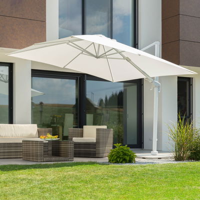 Pendelschirm 'Rhodos Twist Bianco', ca. 300 x 300 cm, weiss