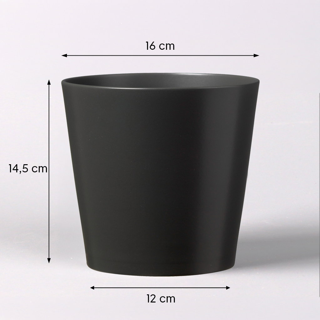 Übertopf 'Dallas Esprit', anthrazit matt, ca. Ø 16 cm Übertopf 'Dallas Esprit', anthrazit matt, ca. Ø 16 cm