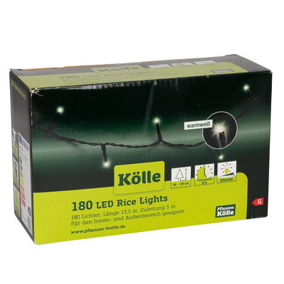 Kölle LED Lichterkette Rice Lights, warmweiß, 180 LEDs, Länge ca. 13,5 m Kölle LED Lichterkette Rice Lights, warmweiß, 180 LEDs, Länge ca. 13,5 m