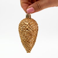 Glitter Zapfen, hellgold, Kunststoff, Höhe ca. 8 cm, 6er-Set Glitter Zapfen, hellgold, Kunststoff, Höhe ca. 8 cm, 6er-Set