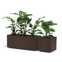 Euro 3 Plast Pflanzkasten 'Kebe', rost, ca. 100 x 100 x H100 cm