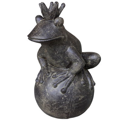 Dekofigur 'Froschprinz', grau, Höhe ca. 55 cm