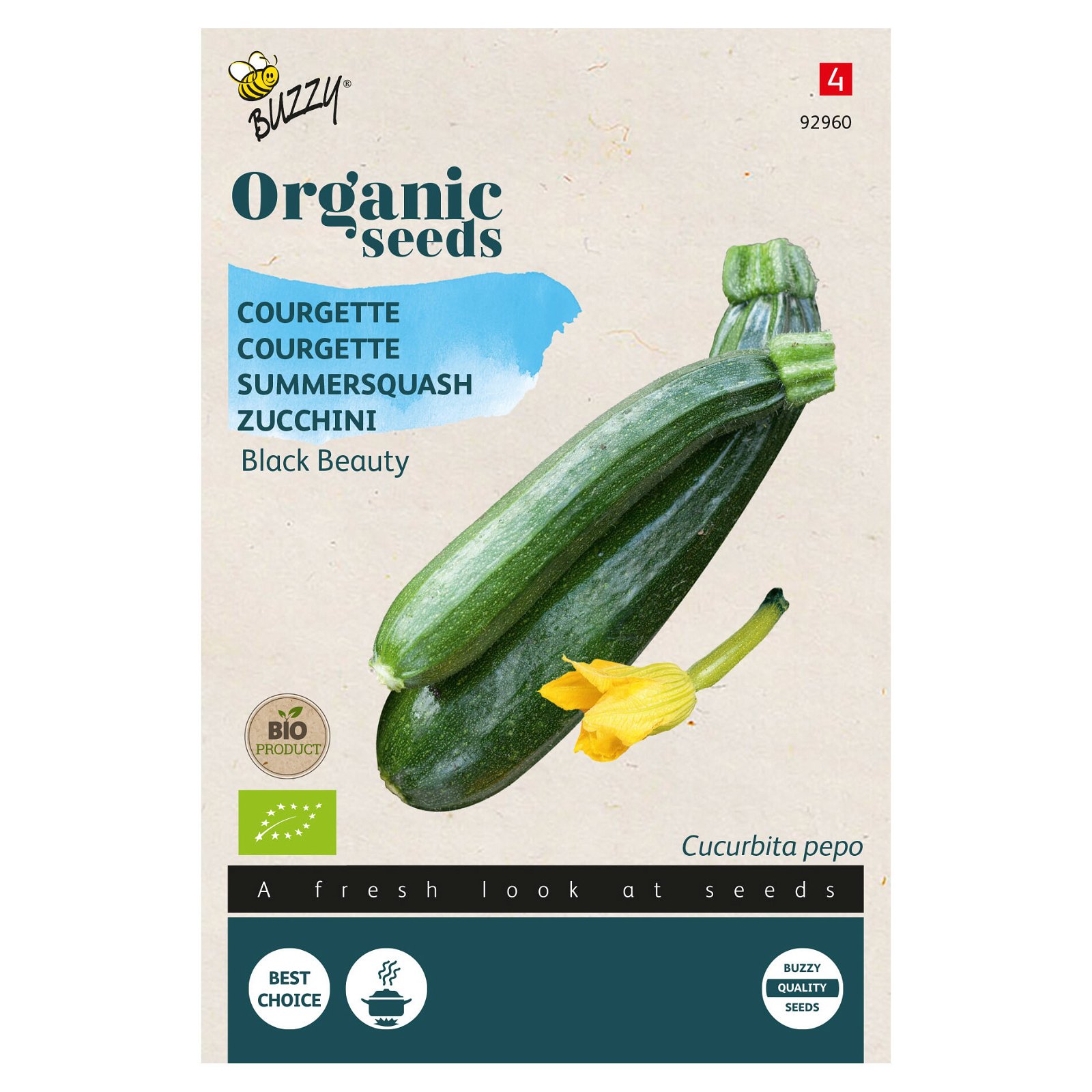 Gemüsesamen, Zucchini 'Black Beauty', grün, 2 g
