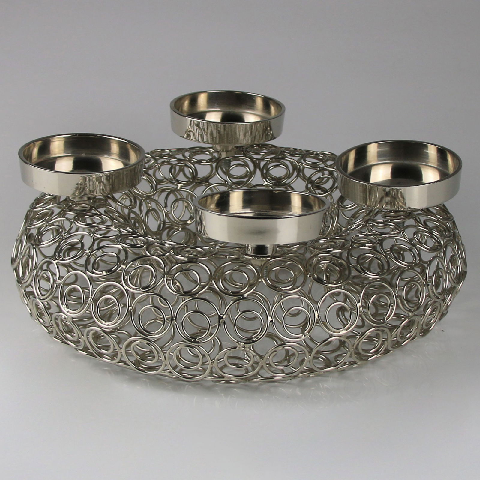 Adventskranz im Ringdesign, silber, Ø 37 cm