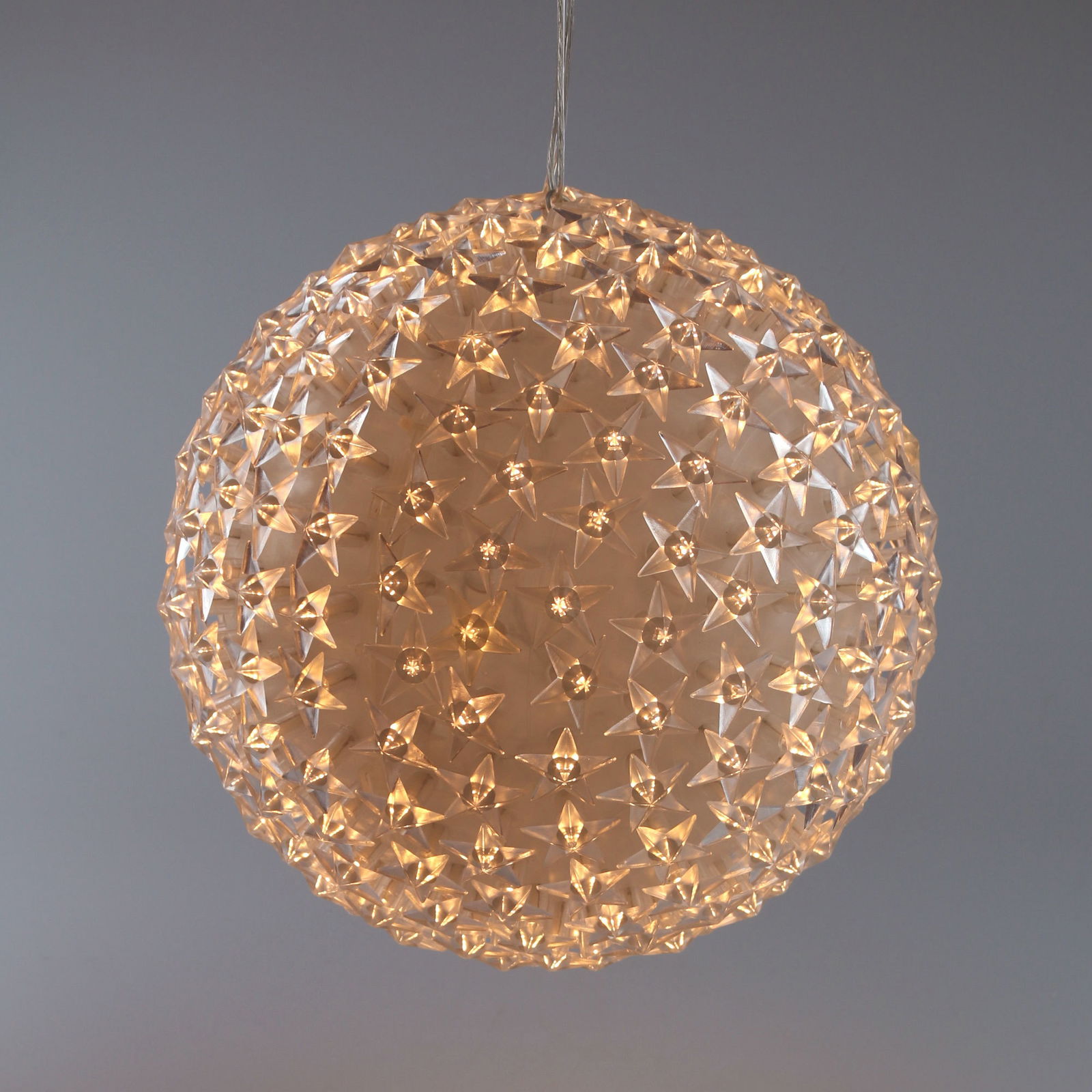 LED-Kugel Sterne, 300L, Netzstrom, warmweiß, Ø 25 cm