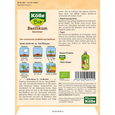 Bio Basilikum 'Genoveser' Bio Basilikum 'Genoveser'