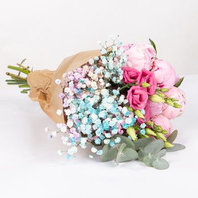Bunter Schnittblumen-Mix mit Pfingstrosen & Lisianthus Bunter Schnittblumen-Mix mit Pfingstrosen & Lisianthus