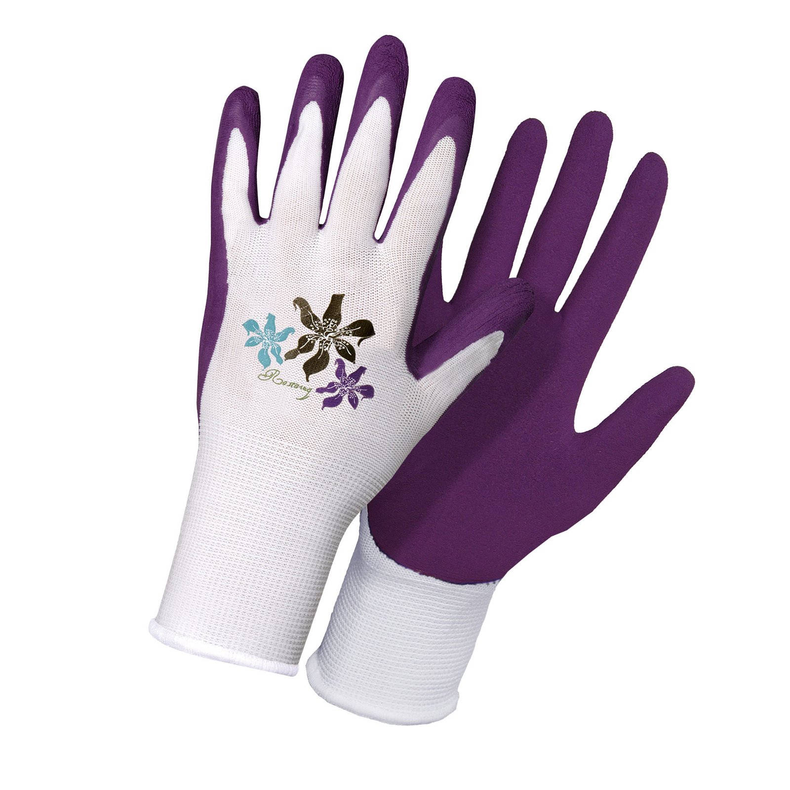 Latex-Handschuh, lila-weiß, Größe 8
