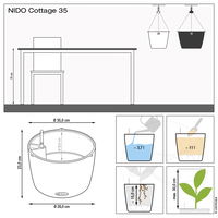 Lechuza 'Nido Cottage 35', graphitschwarz, Ø 35 x H 23 cm