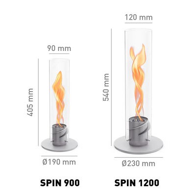 Tischfeuer SPIN 1200, grau, Höhe 54 cm Tischfeuer SPIN 1200, grau, Höhe 54 cm