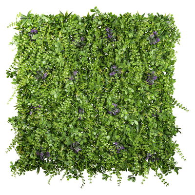 Künstliche Premium Blättermatte mit lila Blüten, ca. 100 x 100 cm