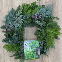 Adventskranz, Mix-Grün, halbrund gebunden, ca. 25 cm Ø