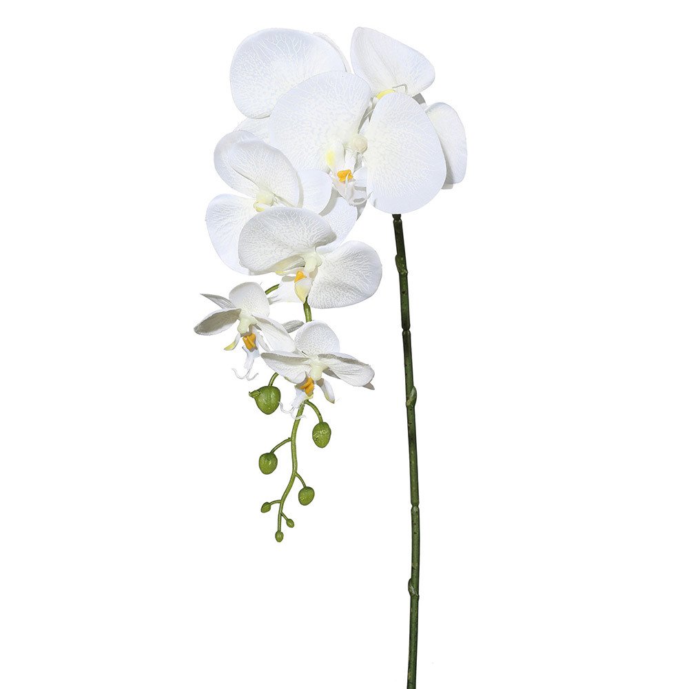 Kunstpflanze Orchideenzweig, creme, ca. 86 cm, 6 Stück