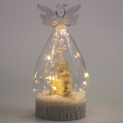 LED Schneekugel 'Engel', warmweiß, ca. Ø 9 x H 18 cm