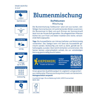 Blumensamen, Duftblumenmix, gelb, rot & orange Blumensamen, Duftblumenmix, gelb, rot & orange