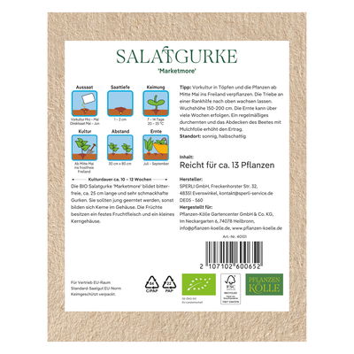 Kölle Bio Saatgut Salatgurke 'Marketmore' Kölle Bio Saatgut Salatgurke 'Marketmore'