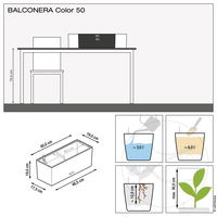 Lechuza 'Balconera Color 80', korallrot, 79 x 19 x H 19 cm