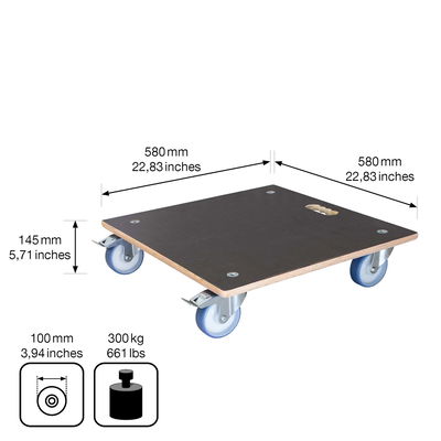 Multi Roller Maxi GRIP, 300 kg Tragkraft, Holz, ca. 58 x 58 x 15 cm Multi Roller Maxi GRIP, 300 kg Tragkraft, Holz, ca. 58 x 58 x 15 cm