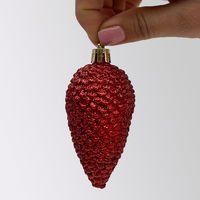Glitter Zapfen, 6er-Set, weihnachtsrot, Höhe ca. 8 cm Glitter Zapfen, 6er-Set, weihnachtsrot, Höhe ca. 8 cm