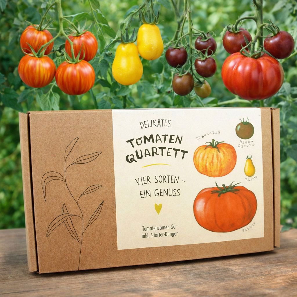 Saatgut-Set 'Tomatenquartett' inkl. Dünger