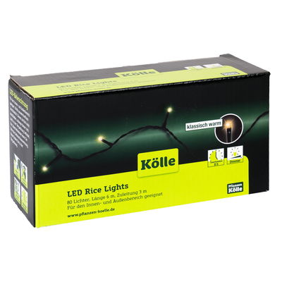 Kölle LED Lichterkette Rice Lights, klassisch warm, 80 LEDs, Länge ca. 6 m Kölle LED Lichterkette Rice Lights, klassisch warm, 80 LEDs, Länge ca. 6 m