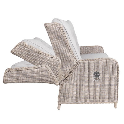 Kölle Geflecht-Sessel 'Heidelberg'  rattanbraun, verstellbar, inkl. Auflage