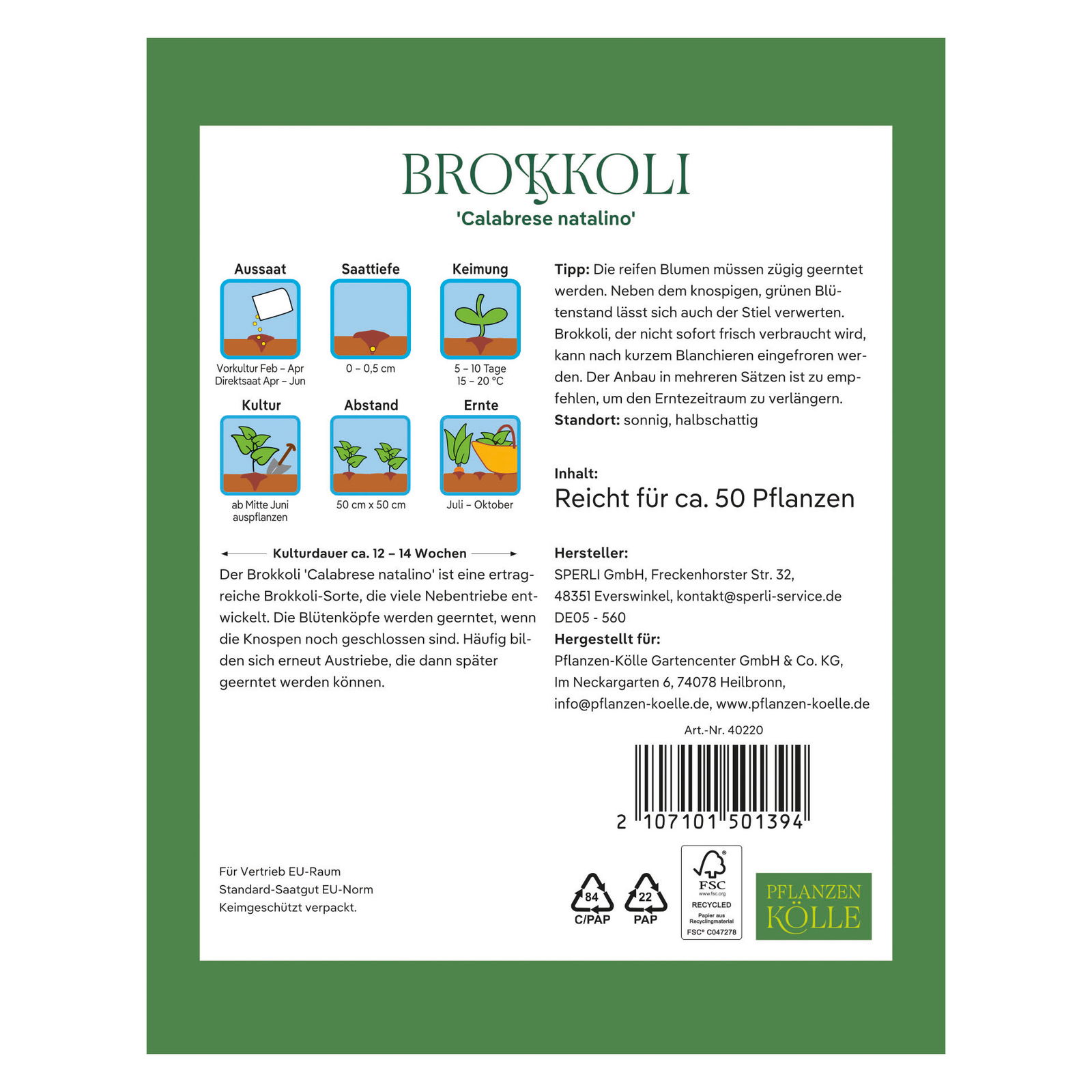 Kölles Beste Gemüsesamen, Brokkoli Kölles Beste Gemüsesamen, Brokkoli