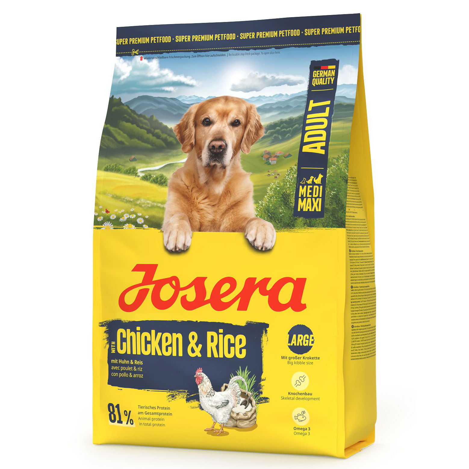 Josera Hundefutter Adult mit Huhn & Reis,3kg