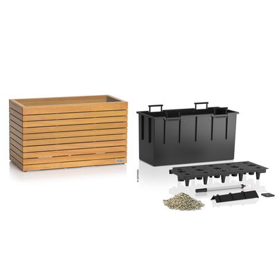 Lechuza Pflanzkasten 'Palo Natural Wood 80', ca. 78,5 x 78,5 x H 46 cm