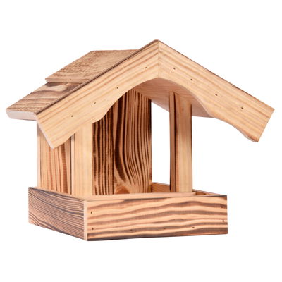 Vogelfutterhaus 'Burnie', natur, Holz geflammt, 19 x 26 x 20 cm Vogelfutterhaus 'Burnie', natur, Holz geflammt, 19 x 26 x 20 cm